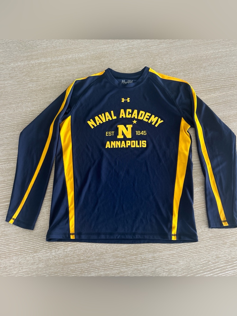 Under Armour Naval Academy Long Sleeve Performance Shirt small navy